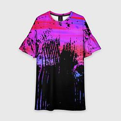 Детское платье Розово синий сочный гранж