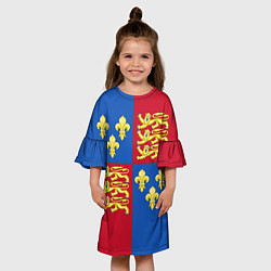 Платье клеш для девочки Рыцарское сюрко Ричарда Львиное Сердце, цвет: 3D-принт — фото 2