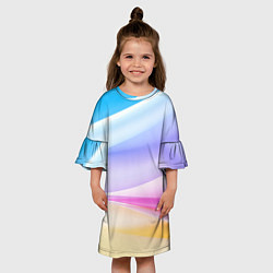 Платье клеш для девочки Нежная абстракция, цвет: 3D-принт — фото 2