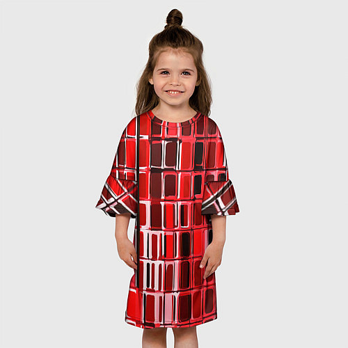 Детское платье Красные прямоугольники / 3D-принт – фото 3