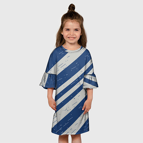 Детское платье Сине-белый шик / 3D-принт – фото 3