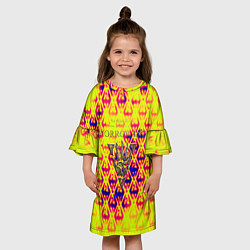 Платье клеш для девочки The elder scrolls game yellow dragon, цвет: 3D-принт — фото 2