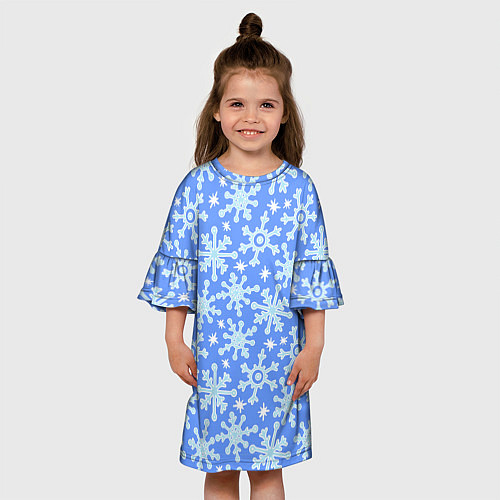 Детское платье Мультяшные снежинки / 3D-принт – фото 3
