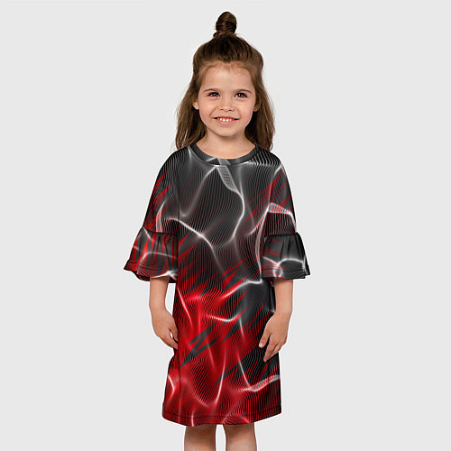 Детское платье Дым и красные текстуры / 3D-принт – фото 3