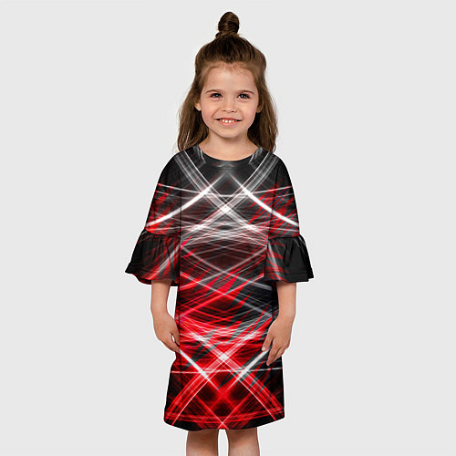 Детское платье Красный лазер линии / 3D-принт – фото 3