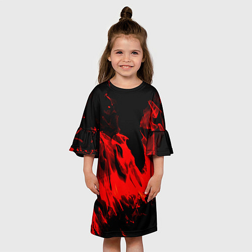 Детское платье Красное пламя / 3D-принт – фото 3