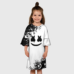 Платье клеш для девочки Marshmello dj краски, цвет: 3D-принт — фото 2