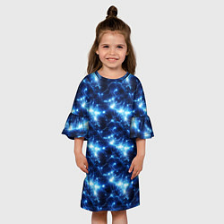 Платье клеш для девочки Cosmic neon boom, цвет: 3D-принт — фото 2