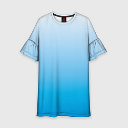 Платье клеш для девочки Небесный голубой градиент, цвет: 3D-принт