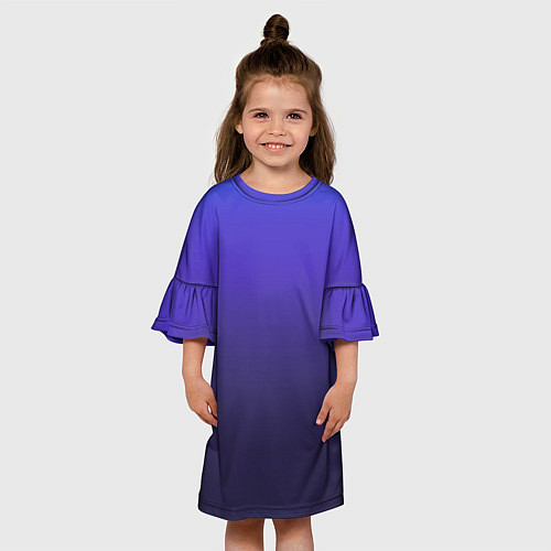 Детское платье Градиент фиолетово голубой / 3D-принт – фото 3