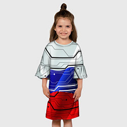 Платье клеш для девочки Символика: русский хакер, цвет: 3D-принт — фото 2