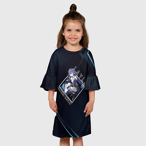 Детское платье Лайла в ромбе / 3D-принт – фото 3