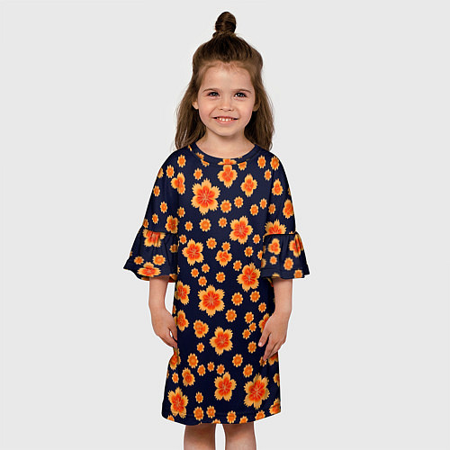 Детское платье Арт цветочный узор / 3D-принт – фото 3