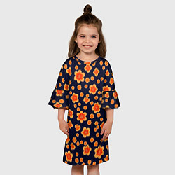 Платье клеш для девочки Арт цветочный узор, цвет: 3D-принт — фото 2