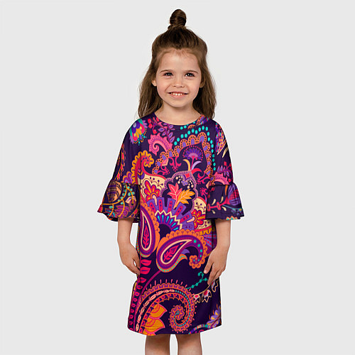 Детское платье Индийские этнические узоры / 3D-принт – фото 3