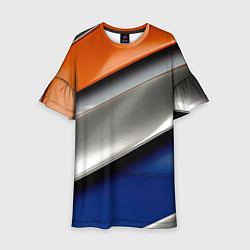 Платье клеш для девочки Разноцветные полоски, цвет: 3D-принт