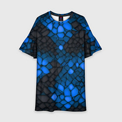 Детское платье Синий трескающийся камень