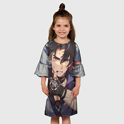 Платье клеш для девочки Genshin Impact Ризли, цвет: 3D-принт — фото 2