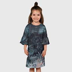 Платье клеш для девочки Зимний шарм снежинок, цвет: 3D-принт — фото 2