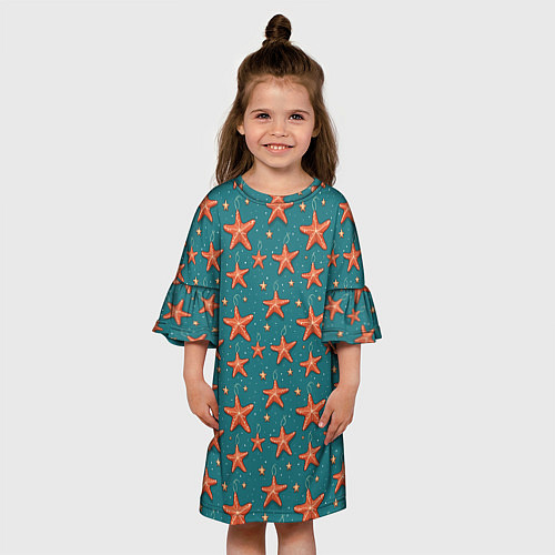 Детское платье Морские звезды тоже хотят на ёлку / 3D-принт – фото 3