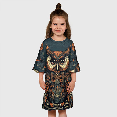 Детское платье Сова с узорами / 3D-принт – фото 3