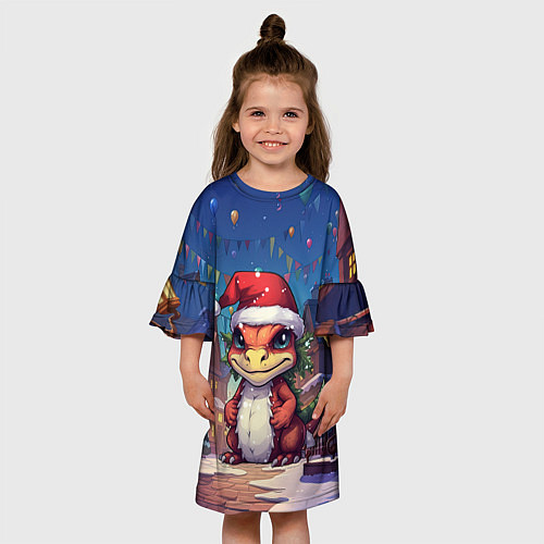Детское платье Маленький милый дракон 2024 / 3D-принт – фото 3
