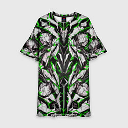 Платье клеш для девочки Зелёная кибернетическая броня, цвет: 3D-принт