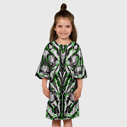 Детское платье Зелёная кибернетическая броня / 3D-принт – фото 3