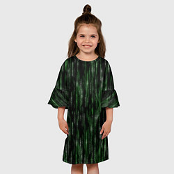 Платье клеш для девочки Матричный паттерн, цвет: 3D-принт — фото 2