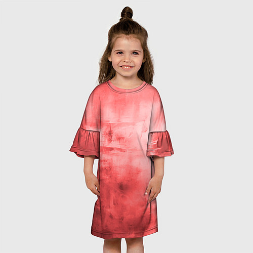 Детское платье Красный гранж / 3D-принт – фото 3