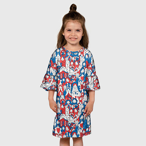Детское платье Русские матрешки / 3D-принт – фото 3
