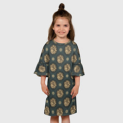 Платье клеш для девочки Дракон - паттерн, цвет: 3D-принт — фото 2