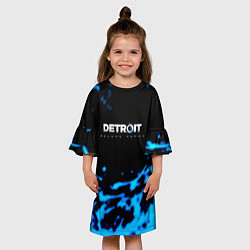 Платье клеш для девочки Detroit become human голубая кровь, цвет: 3D-принт — фото 2
