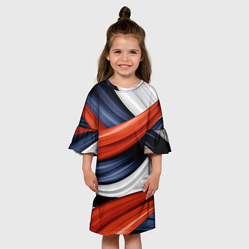 Детское платье Триколор из абстракции / 3D-принт – фото 3