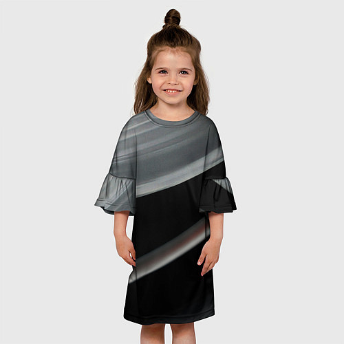 Детское платье Black grey abstract / 3D-принт – фото 3