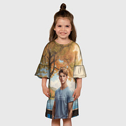 Платье клеш для девочки Сыночек маминой подруги, цвет: 3D-принт — фото 2