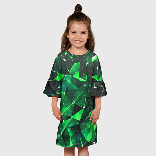 Детское платье Зелёное разбитое стекло / 3D-принт – фото 3