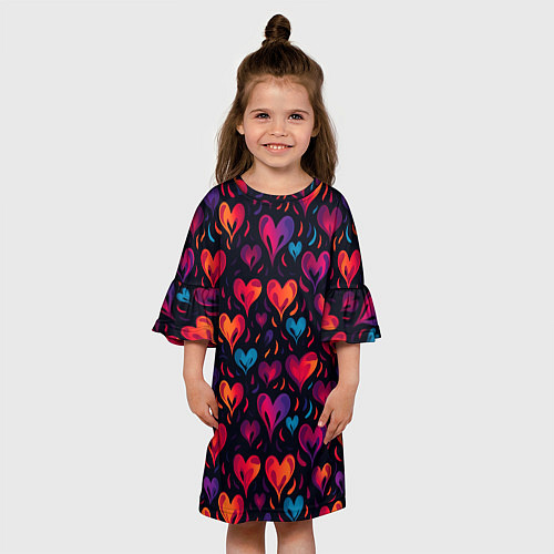 Детское платье Паттерн с сердцами / 3D-принт – фото 3