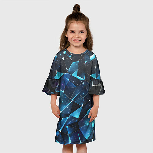 Детское платье Синее разбитое стекло / 3D-принт – фото 3