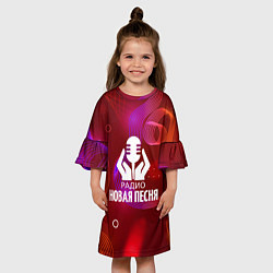 Платье клеш для девочки Радио Новая Песня без молнии, цвет: 3D-принт — фото 2