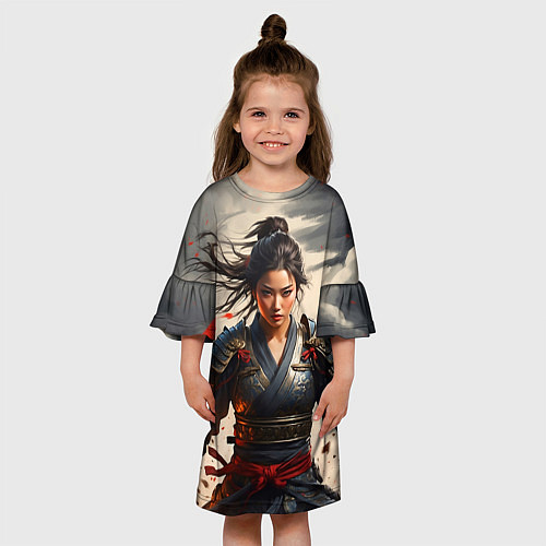 Детское платье Самурайка с катаной / 3D-принт – фото 3