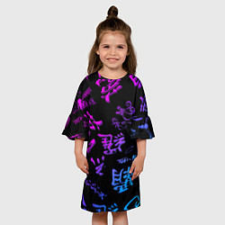 Платье клеш для девочки Tokyos Revenge neon logo, цвет: 3D-принт — фото 2