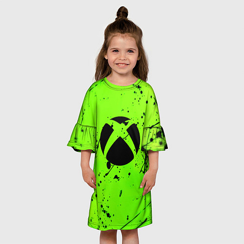 Детское платье Xbox кислотный стиль / 3D-принт – фото 3