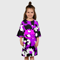 Платье клеш для девочки Marshmello camo, цвет: 3D-принт — фото 2