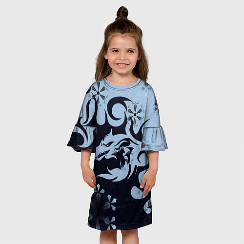 Детское платье Дракон со снежинками / 3D-принт – фото 3