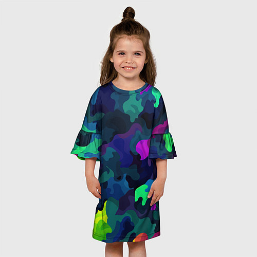 Детское платье Хаотичный камуфляж / 3D-принт – фото 3