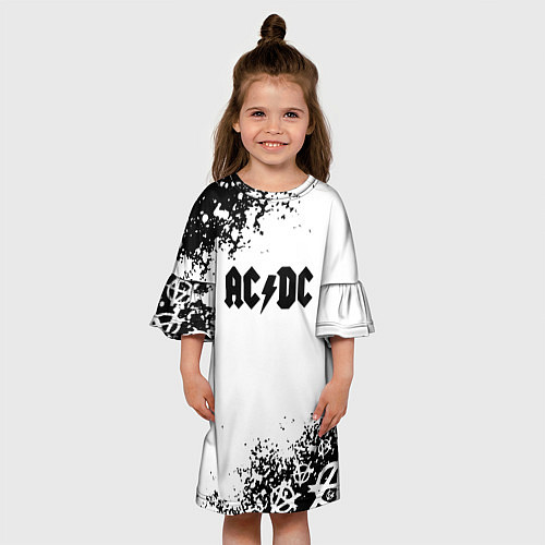 Детское платье AC DC anarchy rock / 3D-принт – фото 3