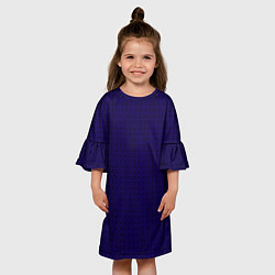 Платье клеш для девочки Геометричные полосы ультрамарин, цвет: 3D-принт — фото 2