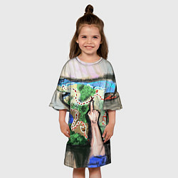 Платье клеш для девочки Карта сокровищ, цвет: 3D-принт — фото 2
