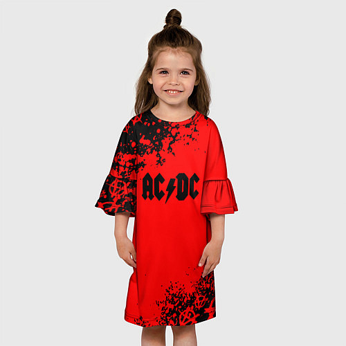 Детское платье AC DC skull rock краски / 3D-принт – фото 3